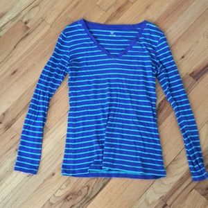 Blue and Teal striped Long Sleeved Tee